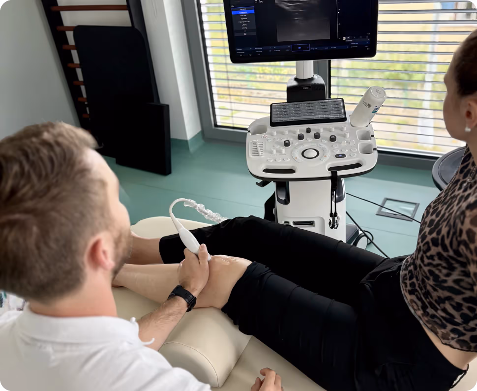 Ultrazvukové vyšetření kotníku v ordinaci rehabilitačního lékaře RehaGym